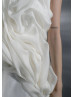 Strapless Ivory Organza Pleated Unique Wedding Dress
